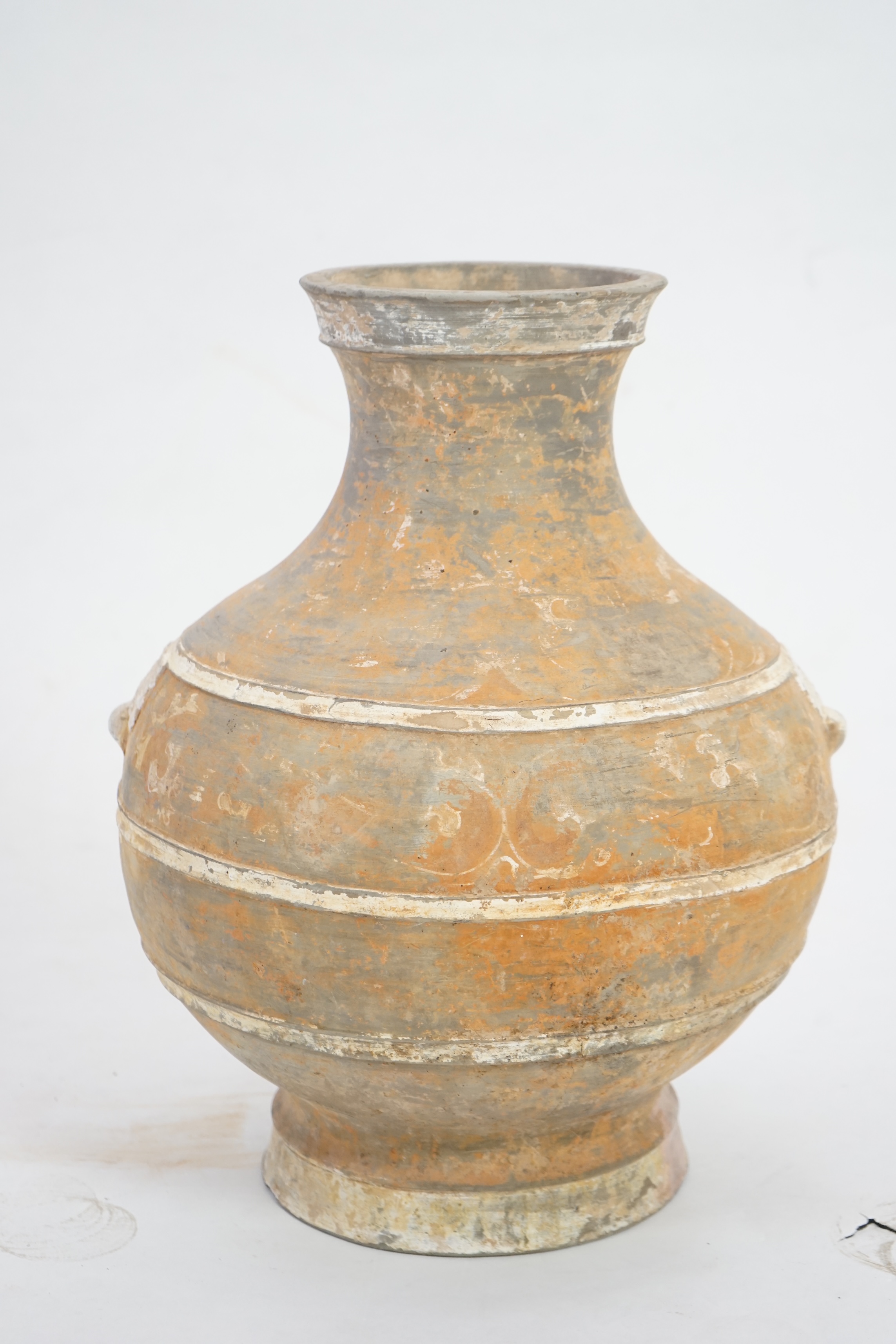 A large Chinese painted pottery Hu jar, Western Han Dynasty (206 BC-AD 8)